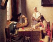 皮特尔 德 胡格 : Soldiers Playing Cards